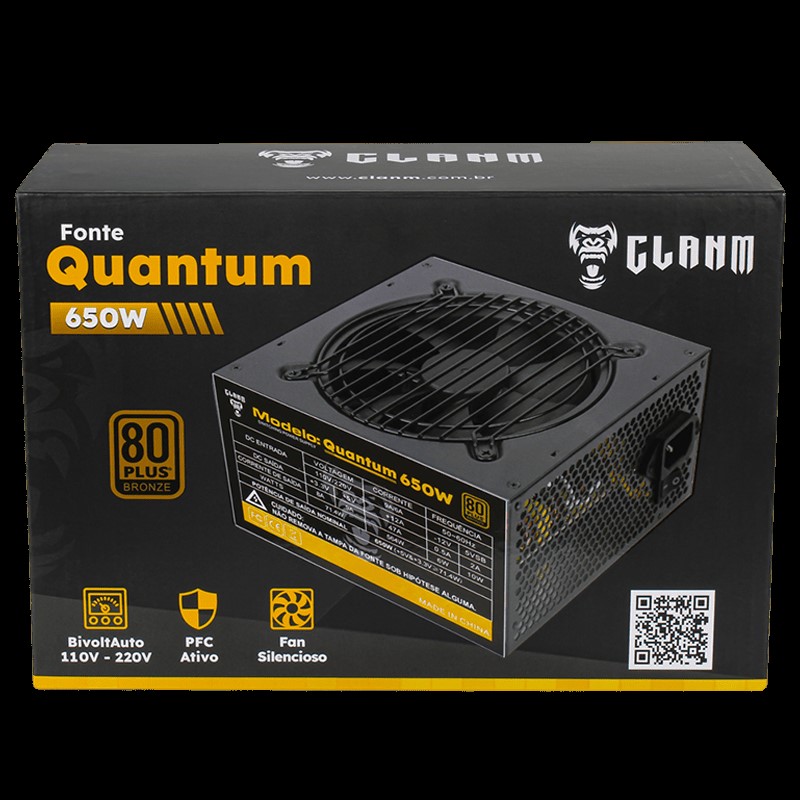 Fonte Gamer Quantum 650w Atx 7 Conectores Com Fan Silenciosa - Imagem 3