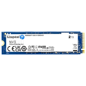 SSD KINGSTON NV3 2TB M2 2280 PCIE 40 X4 NVME LEITURA 6000 MBS GRAVACAO 5000 MBS AZUL