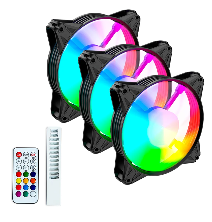 KIT FAN EURUS C/ MINI HUB ARGB CLANM C/ CONTROLE - Imagem 2