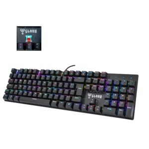 Teclado Mecânico Gamer Clanm King Preto RGB Switch Vermelho