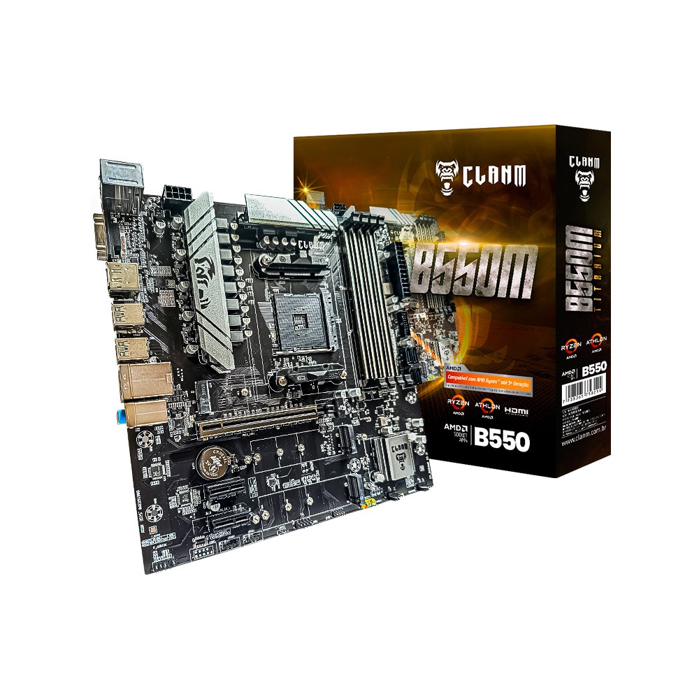 PLACA MAE B550 CLANM AMD SOCKET AM4 DDR-4 - Imagem 2