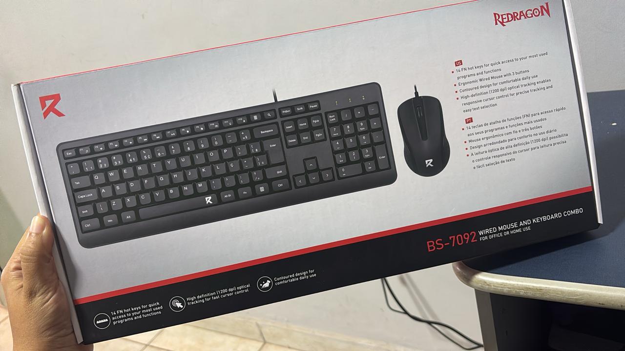COMBO TECLADO + MOUSE REDRAGON PRETO BS-7092 - Imagem 5