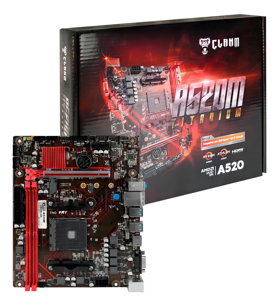 Placa Mae A520M Titanium DDR4 M.2 NVMe Socket AM4 - Imagem 2