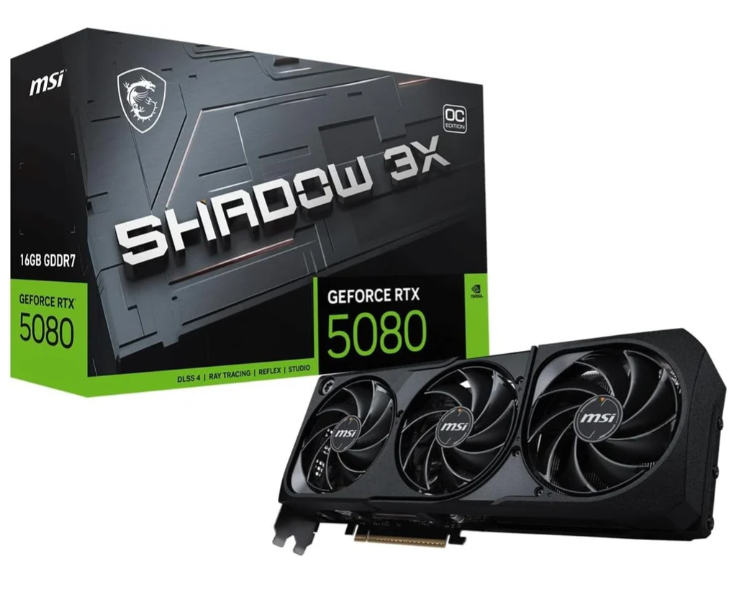 Placa de Video msi VGA GEFORCE RTX 5080 16G Shadow 3X OC RTX5080 16GB GDRR7 256