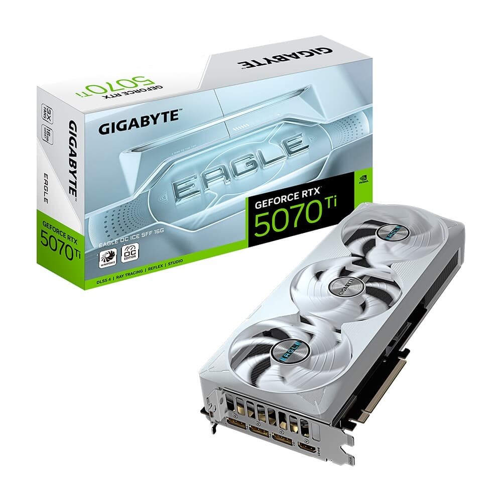 Placa de Video Gigabyte RTX 5070 Ti Eagle Ice SFF, 16GB, GDDR7 - GV-N507TEAGLEOC ICE-16GD