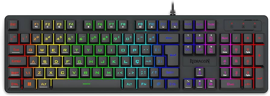 TECLADO MEMBRANA GAMER REDRAGON NETHERBANE RGB PRETO