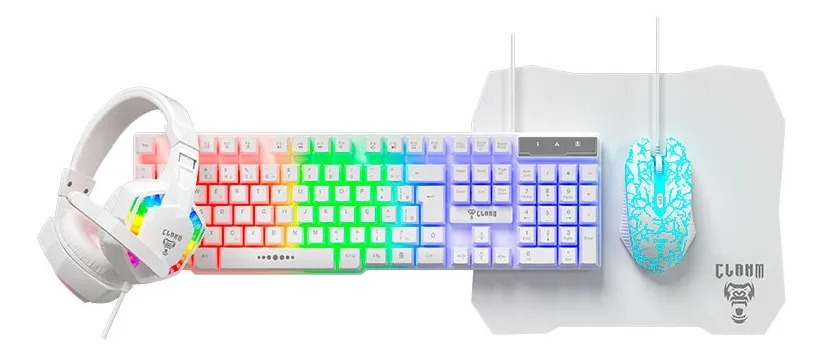 COMBO GAMER NIGHTMARE SNOW - TECLADO+MOUSE+HEADSET+MOUSEPAD - CLANM - Imagem 6