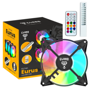 KIT FAN EURUS C/ MINI HUB ARGB CLANM C/ CONTROLE