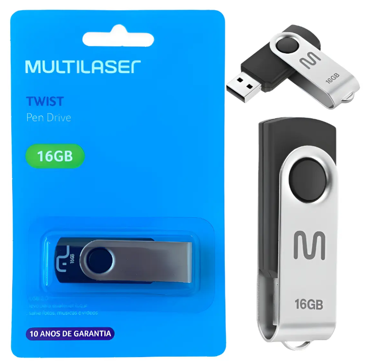 Pen drive multilaser twist 16gb