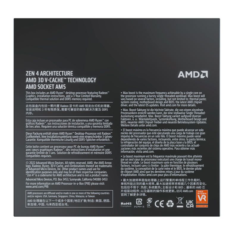 Processador AMD Ryzen 7 7800X3D, 8-Core, 16-Thr eads, 4.2GHz (5.0GHzTurbo), Cache 104MB, AM5, 100-100 - Imagem 3